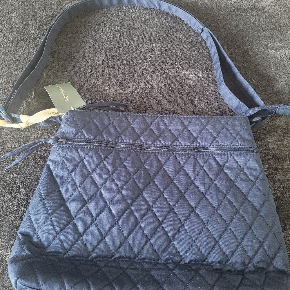 Indigo Blue Vera Bradley Quilted Navy Crossbody Bag and Wallet - Picture 4 of 4